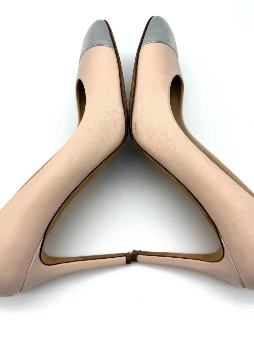 J.Crew Sloane Cap Toe Pump Heel Blush Pink Metallic 9.5